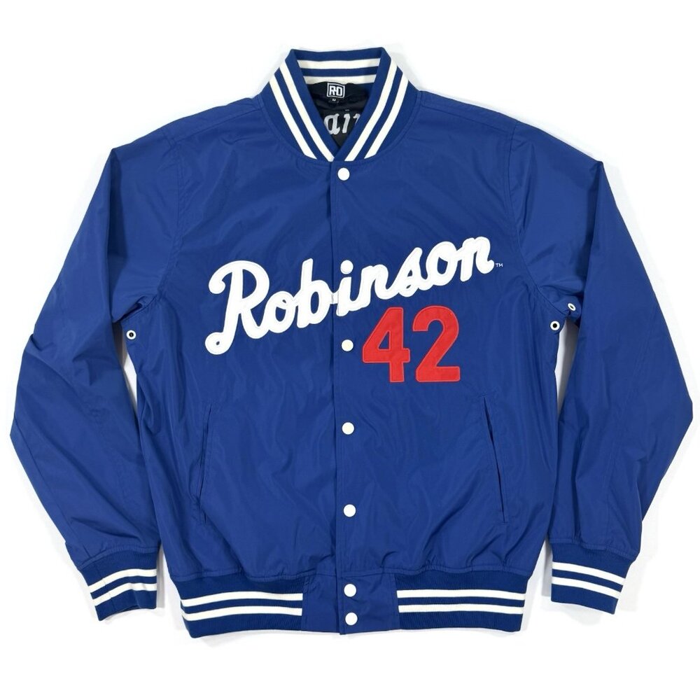 Roots Of Fight Mens Stadium Jacket Jackie Robinson 42 Brooklyn Dodgers Sz Medium